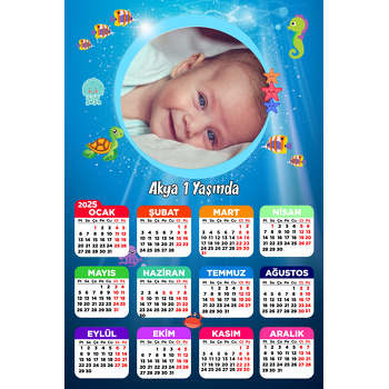 Denizaltı Canlıları Temalı Takvim Magnet