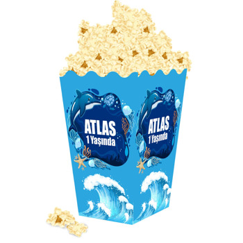 Denizaltı ile Yunus ve Dalgalar Temalı Popcorn Kutusu