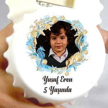 Denizatı ve Deniz Kabuğu Temalı Kapak Şeklinde Magnet Açacak