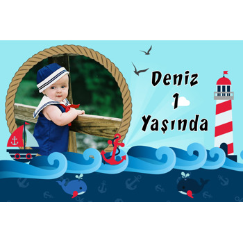 Denizci 2 Temalı Doğum Günü Magnet