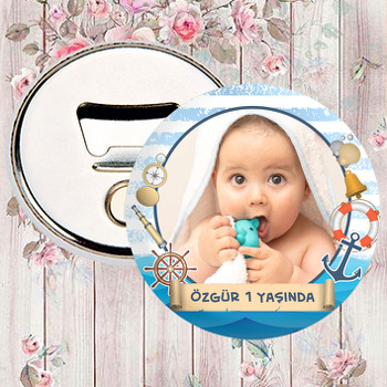 Denizci Aletleri ile Parşömen Flama Temalı Magnet Açacak