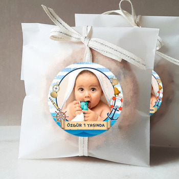 Denizci Aletleri ile Parşömen Flama Temalı Sticker