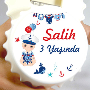 Denizci Çocuk  Kapak Şekilli Magnet Açacak