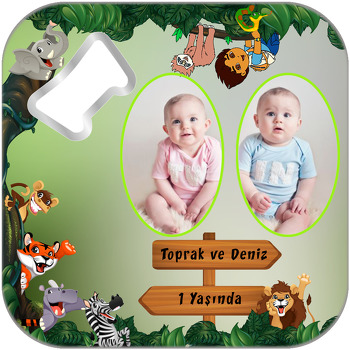 Diego Safari Temalı  Kare Magnet Açacak