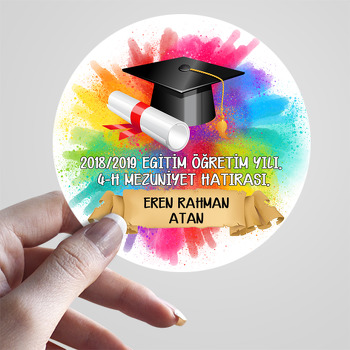 Diploma ve Kep Mezuniyet Temalı Sticker