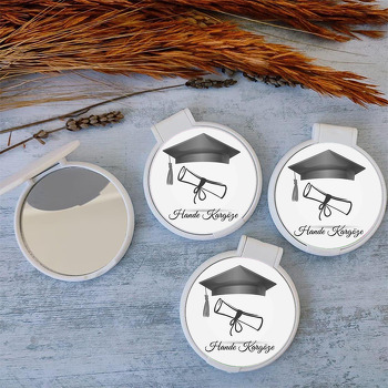 Diploma ve Kep Mezuniyet Temalı Kapaklı Ayna