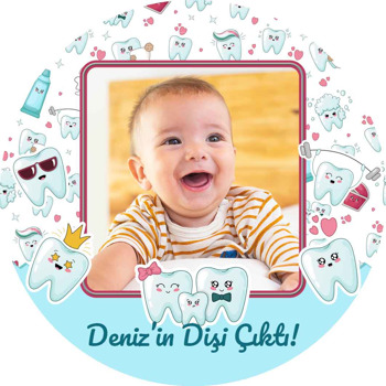 Diş Ailesi Temalı Akrilik Daire Magnet