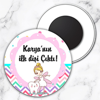 Diş Perisi Temalı Daire Plastik Magnet