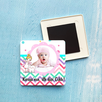 Diş Perisi Temalı Kare Plastik Kare Magnet