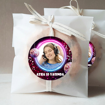 Disko Topu ile Neon Çerçeve Temalı Sticker