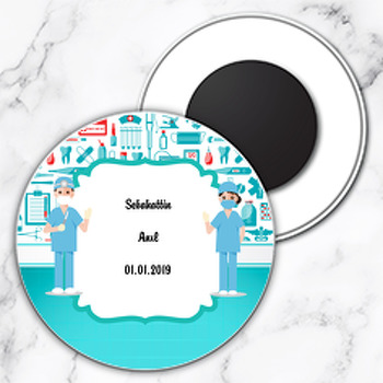 Doktor Temalı Daire Plastik Magnet