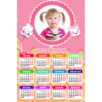 Dondurma Temalı Takvim Magnet