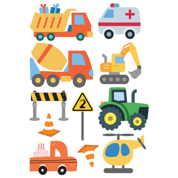 Dozer Set Temalı Duvar Sticker
