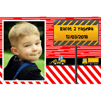 Dozer Temalı Doğum Günü Magnet