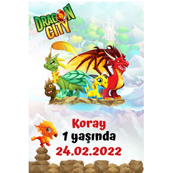 Dragon City Temalı Doğum Günü Afiş