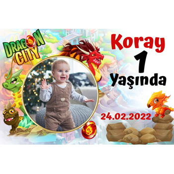 Dragon City Temalı Doğum Günü Magnet