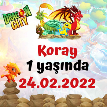 Dragon City Temalı Kare Doğum Günü Parti Afiş