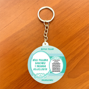 Dua 4 Temalı Daire Plastik Anahtarlık