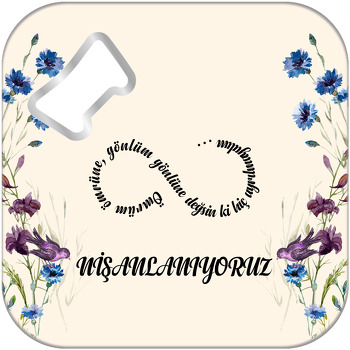 Düğün ve Nişan Temalı Kare Magnet Açacak