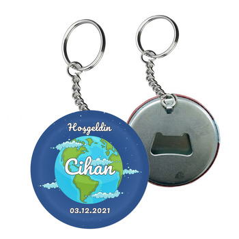 Dünya Temalı Arkası Açacak Anahtarlık