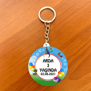 Ejderha Kurtarıcı Ekibi Temalı Daire Plastik Anahtarlık