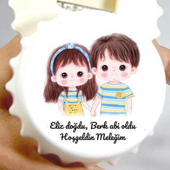 El Ele Kardeşler Temalı Kapak Şekilli Magnet Açacak
