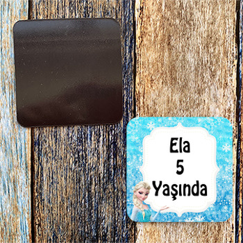 Elsa Mavi Fon Temalı Doğum Günü Magnet