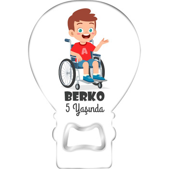 Engelli Erkek Çocuk Temalı Balon Ahşap Magnet 