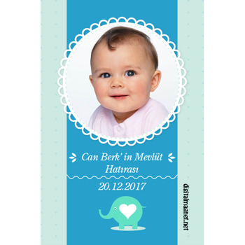 Erkek Bebek için Mevlid Hatırası Temalı Magneti