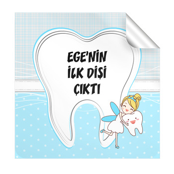 Erkek Diş Buğdayı Temalı Kare Etiket