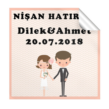 Evleniyoruz Temalı Söz Nişan  Kare Etiket