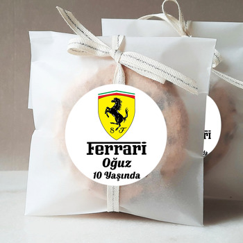 Ferrari Temalı Doğum Günü Sticker