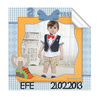 Fil Temalı  Kare Etiket