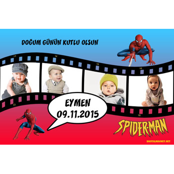 Film Şeridi Örümcek Adam Temalı  Plastik Magnet