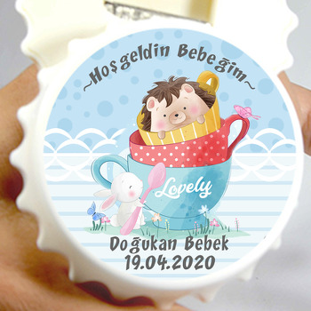Fincanda Sevimli Kirpi Temalı Kapak Şekilli Magnet Açacak