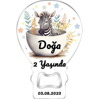 Fincanda Soft Zebra Temalı Balon Ahşap Magnet 
