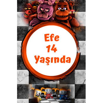 Five Nights At Freddys Temalı Doğum Günü Afiş