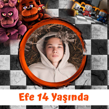 Five Nights At Freddys Temalı Doğum Günü Kare Parti Afiş