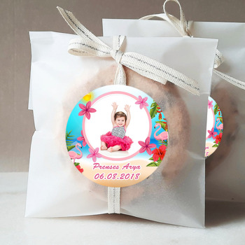 Flamingo Pembe Çiçekli Temalı Resimli Sticker