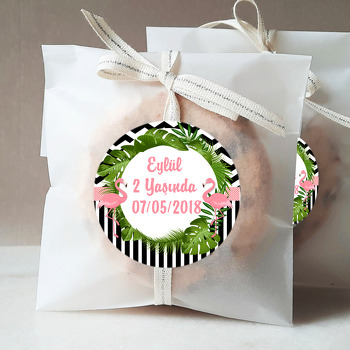 Flamingo Siyah Beyaz  Temalı Sticker