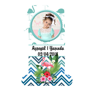 Flamingo ve Çiçek Temalı Doğum Günü Magnet