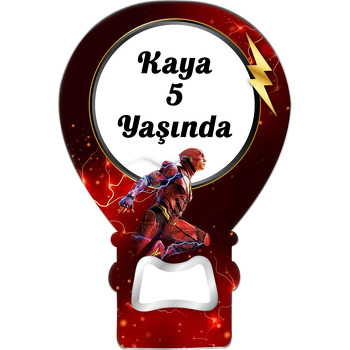 Flash Temalı Balon Ahşap Magnet 