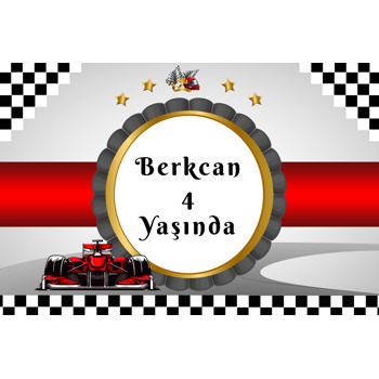 Formula 1 Temalı Doğum Günü Afiş