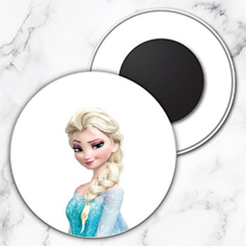 Frozen Elsa Temalı Kürdan Daire Plastik Magnet
