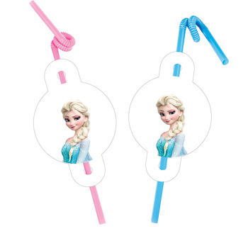 Frozen Elsa Temalı Kürdan Pipet ve Kartı