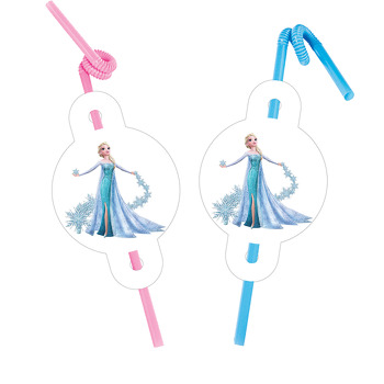 Frozen Elsa Ve Kristal Temalı Kürdan Pipet ve Kartı
