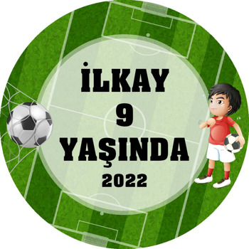 Futbol Sahası Temalı Akrilik Daire Magnet