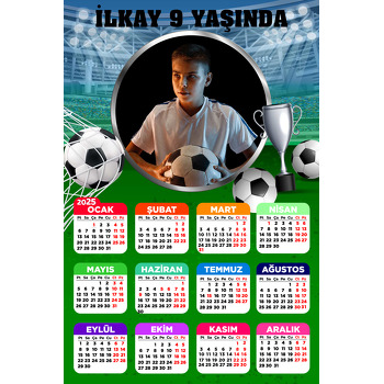 Futbolcu Kupa Temalı Takvim Magnet