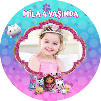 Gabbynin Hayal Evi Temalı Resimli Akrilik Daire Magnet