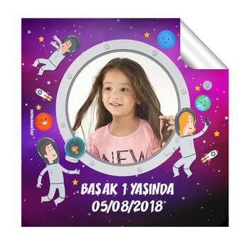 Galaksi Ailesi Temalı  Kare Etiket